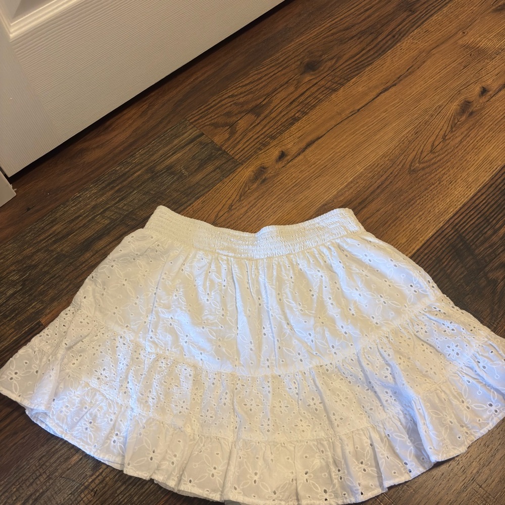 American Eagle Outfitters White Eyelet Skater Skirt